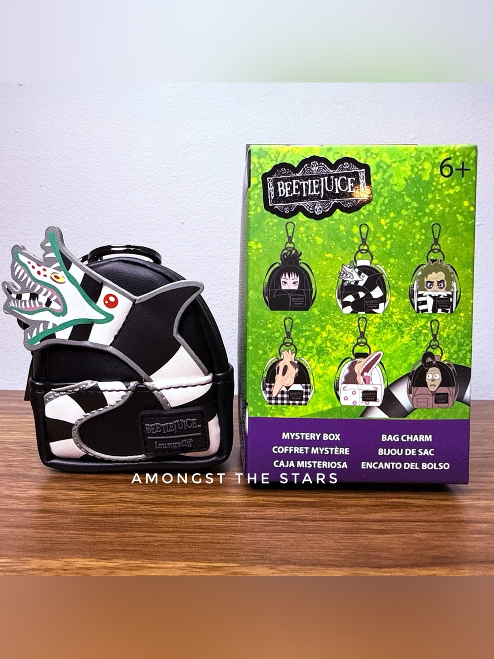 Loungefly Beetlejuice Sandworm Black Mini Backpack Bag Charm Mystery Blind Box